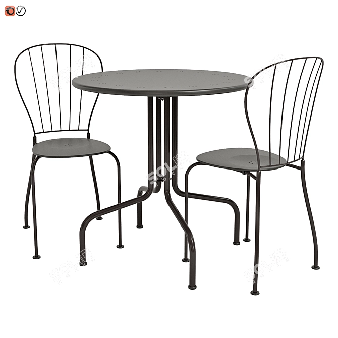  Stylish Outdoor Dining Set 3D model image 1