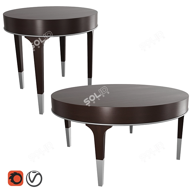 Elegant Grand Classic Round Table 3D model image 1