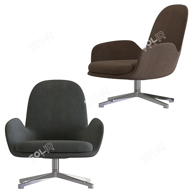 Modern Swivel Lounge Chair 3D model image 1