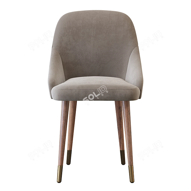 Plush Modern Velvet Chair 3D model image 4