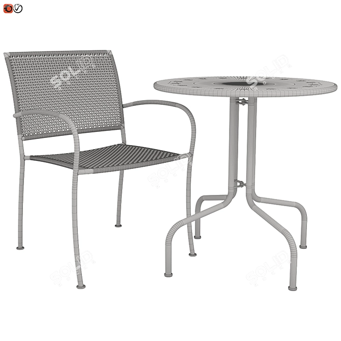 Outdoor Paradise: Ikea LEKKE 2 Garden Table & Chair Set 3D model image 2