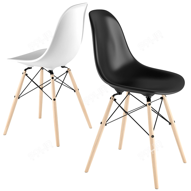 Modern Eiffel DSW Chair: Stylish Plastic Furniture 3D model image 1