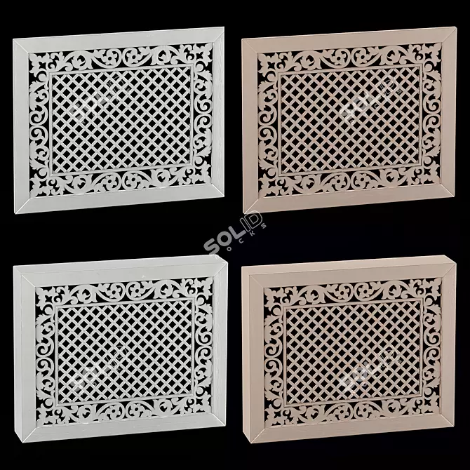 Decorative Carved Box & Panel 3D model image 1