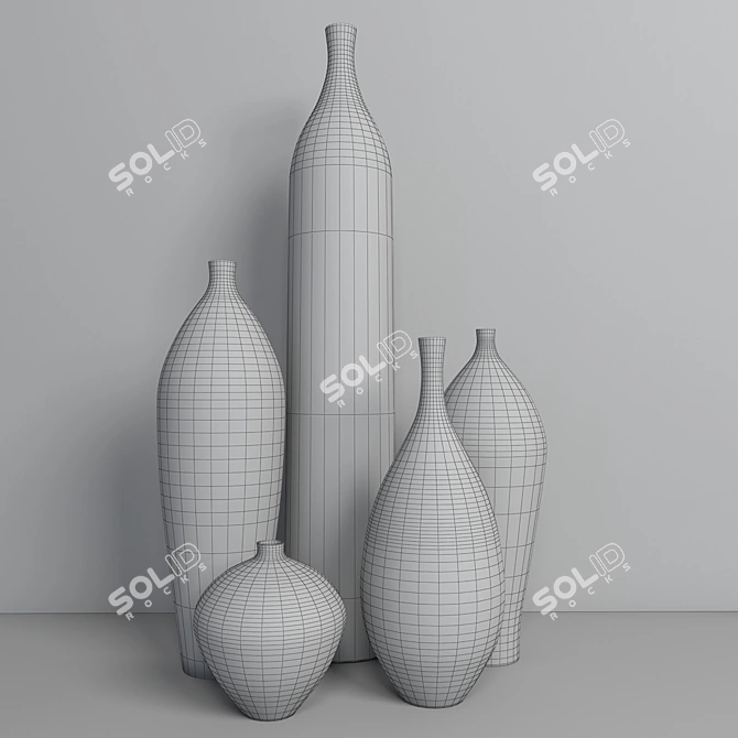 Elegant Vray Glass Vase 3D model image 2