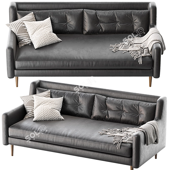 Crosby Mid-Century 3-Seater Sofa 3D model image 2