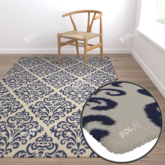 High-Quality Carpet Set: 3D Textured Rugs 3D model image 5