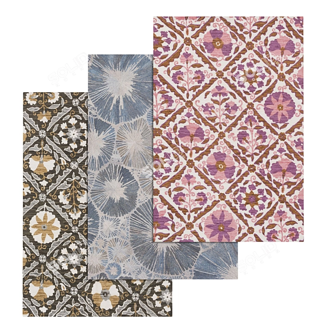 Luxury Carpets Set 3D model image 1