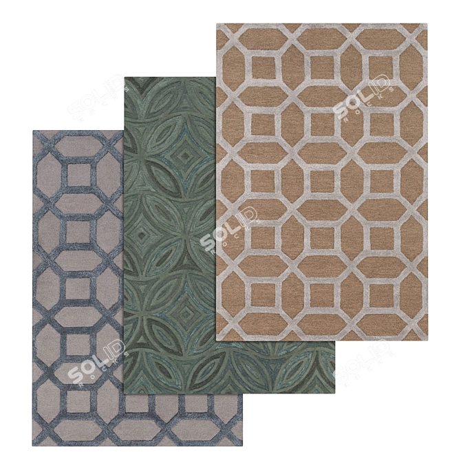 Premium Carpets Set: Textured and Versatile 3D model image 1