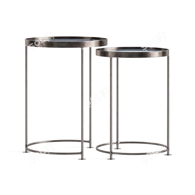 Rustic Nest Table Set: Yosemite Ripon 3D model image 1