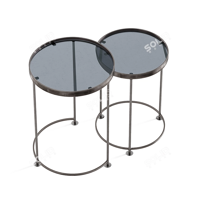 Rustic Nest Table Set: Yosemite Ripon 3D model image 3