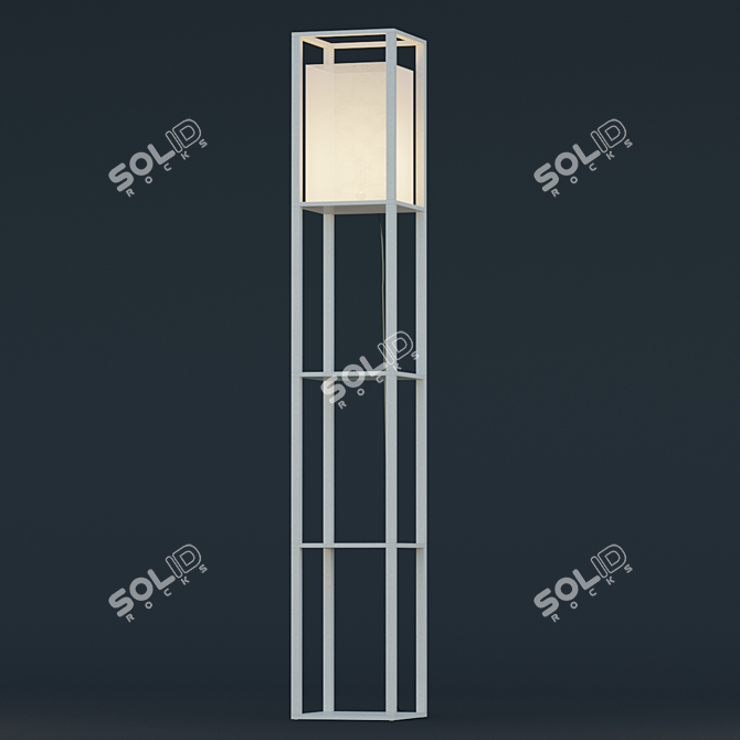 Modern Wood Floor Lamp - German Design 3D model image 1