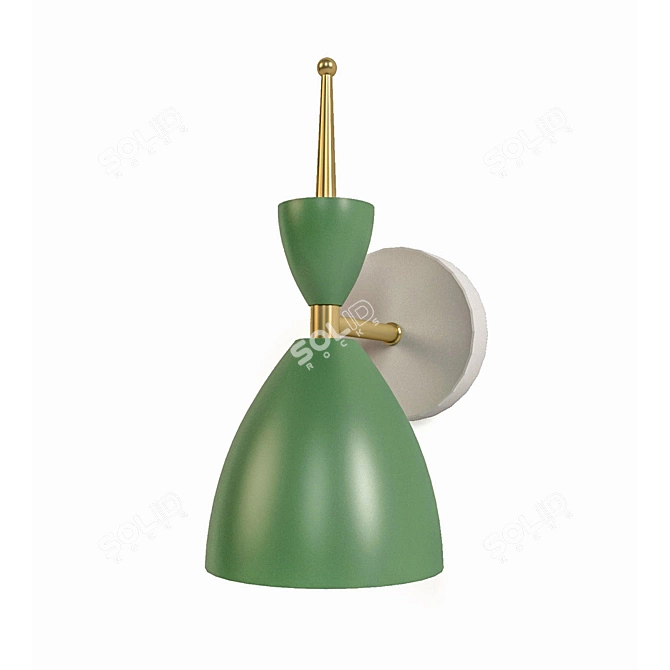 Green Hourglass Wall Lamp 3D model image 2