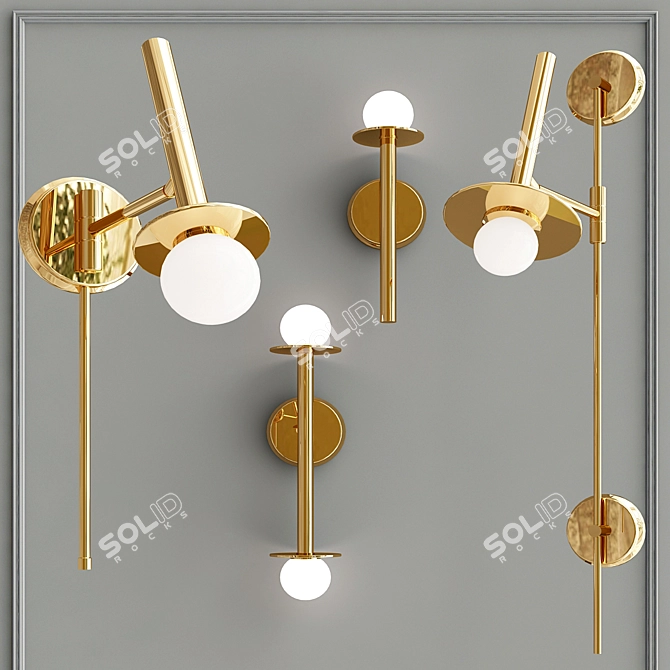 Elegant Nodes Wall Lamps 3D model image 2