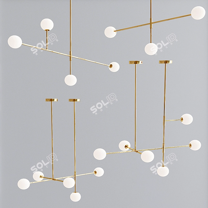 Modern Glass Pendant Hanging Lamps 3D model image 2