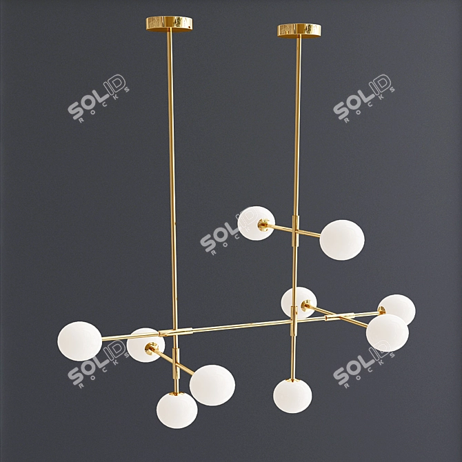 Modern Glass Pendant Hanging Lamps 3D model image 4