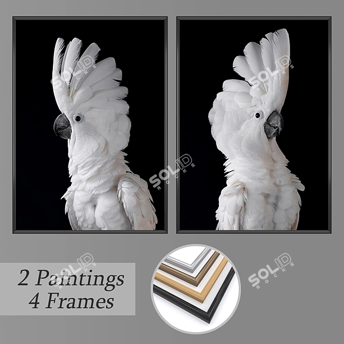 Modern Set of Wall Paintings 3D model image 1