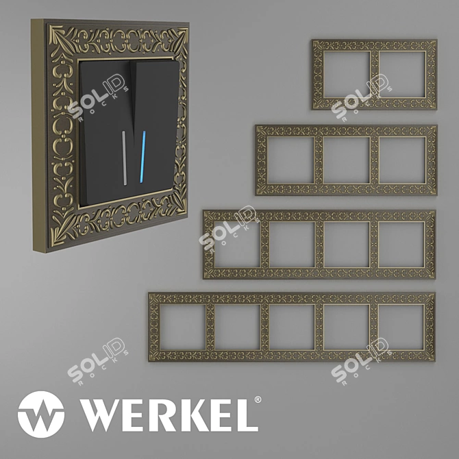 Werkel Antik Bronze Metal Frames 3D model image 1