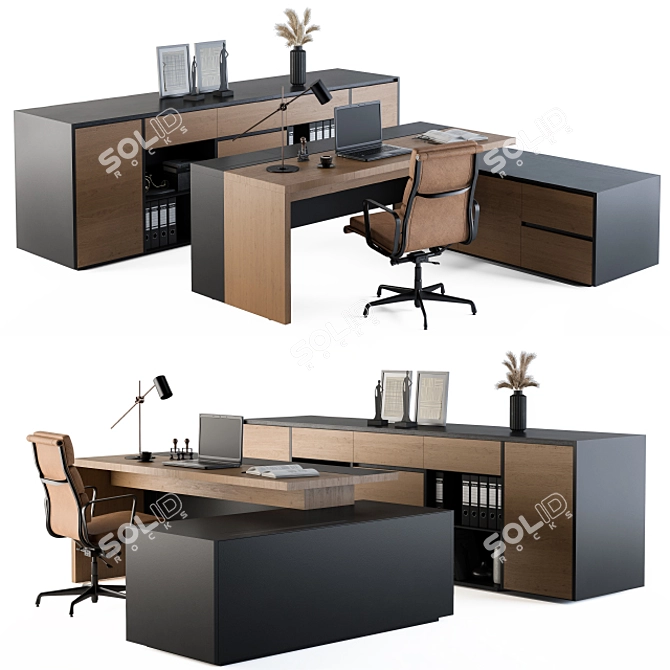 Executive Office Furniture Set 3D model image 2