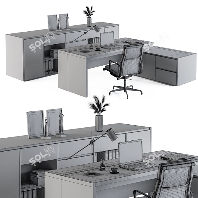 Executive Office Furniture Set 3D model image 4