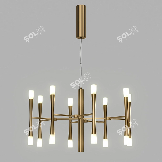 Elegant Golden Pendant Lamp by Lampatron 3D model image 2