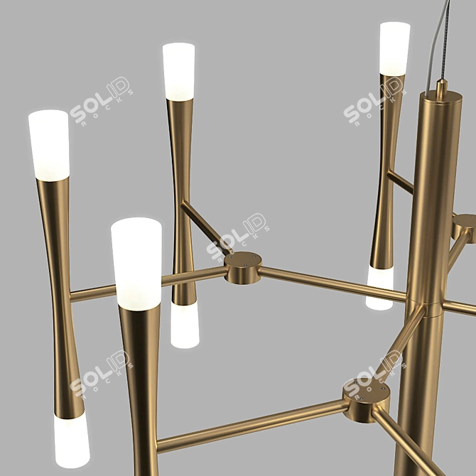 Elegant Golden Pendant Lamp by Lampatron 3D model image 3