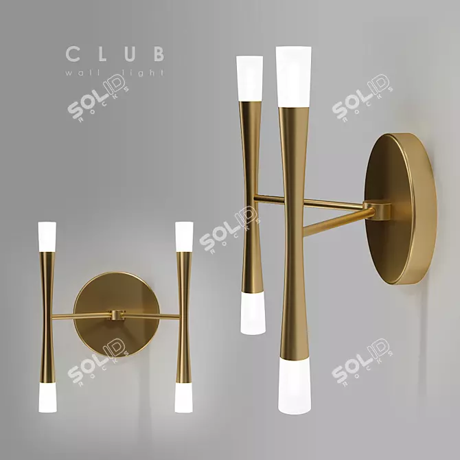 Luxury Gold Wall Lamp: Club Collection 3D model image 1