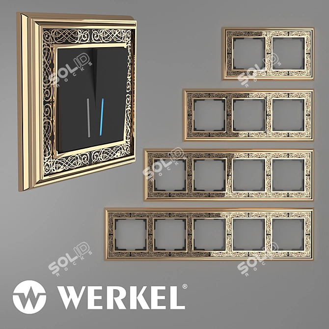 Werkel Palacio Gracia Gold/Black: Elegant Metal Frames 3D model image 1