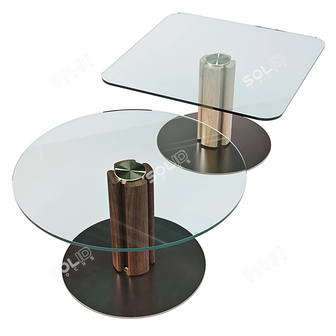 Quadrifoglio Table: Elegant Side Tables 3D model image 1