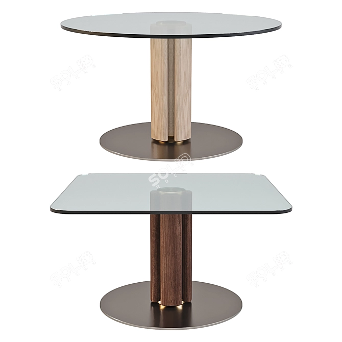 Quadrifoglio Table: Elegant Side Tables 3D model image 2