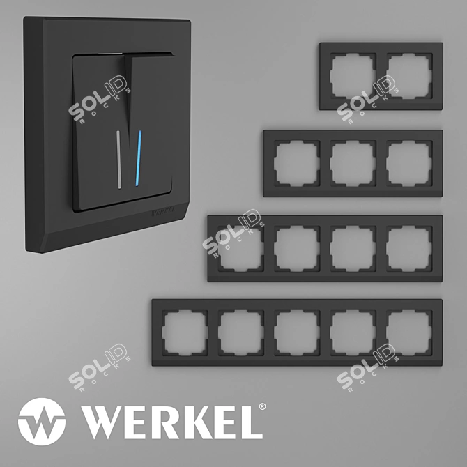 Sleek Black Frames for Switches 3D model image 1