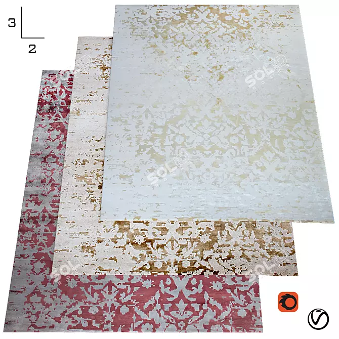 Elegant Heritage Carpet Collection 3D model image 1