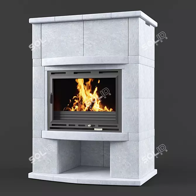 Warm Stone Fireplace Stove WS 3D model image 1