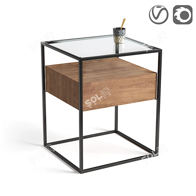 Agura Bedside Table - Stylish and Modern 3D model image 1