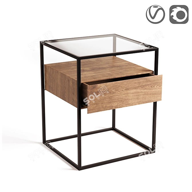 Agura Bedside Table - Stylish and Modern 3D model image 4