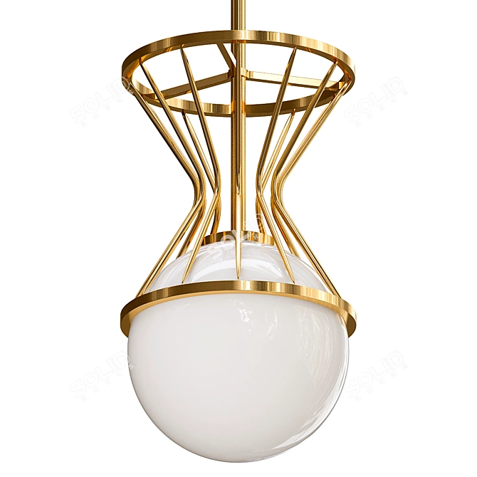 Elegantly Aged Mini Pendant 3D model image 1