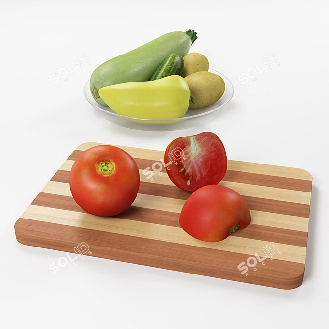 Fresh Veggie Assortment for Your Kitchen 3D model image 1