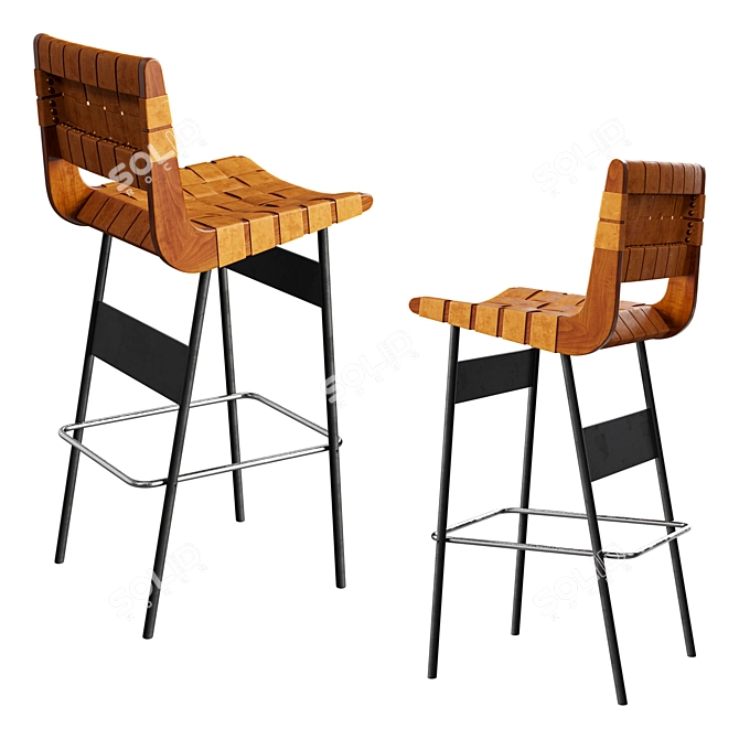 Elegant Bar Stool by Knoll 3D model image 2