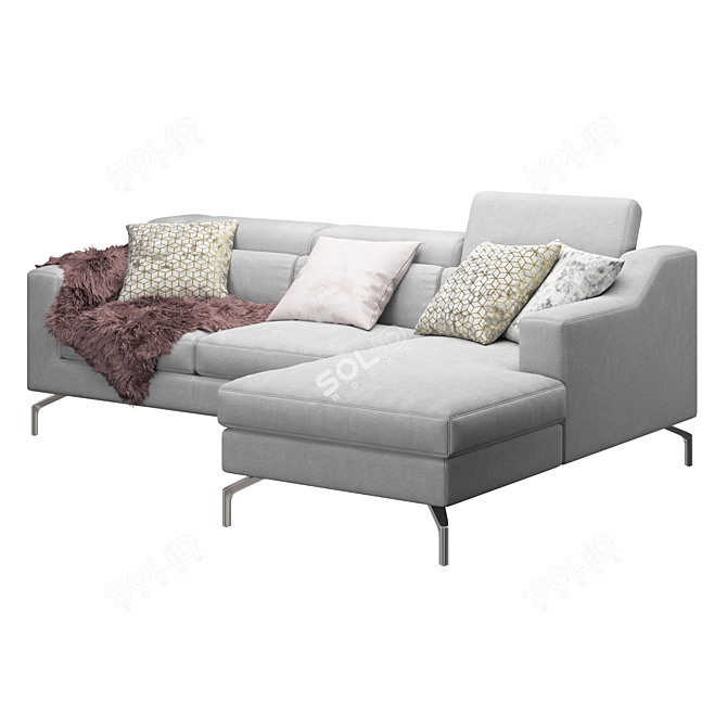 Stylish Corner Sofa in 2K Textures 3D model image 3