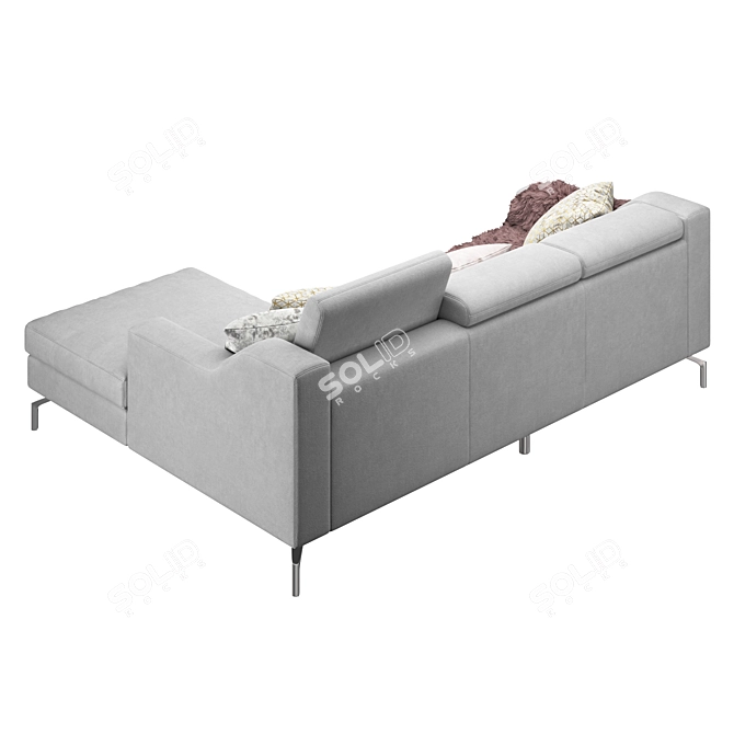 Stylish Corner Sofa in 2K Textures 3D model image 4