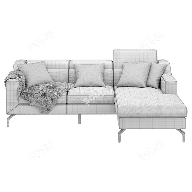 Stylish Corner Sofa in 2K Textures 3D model image 5