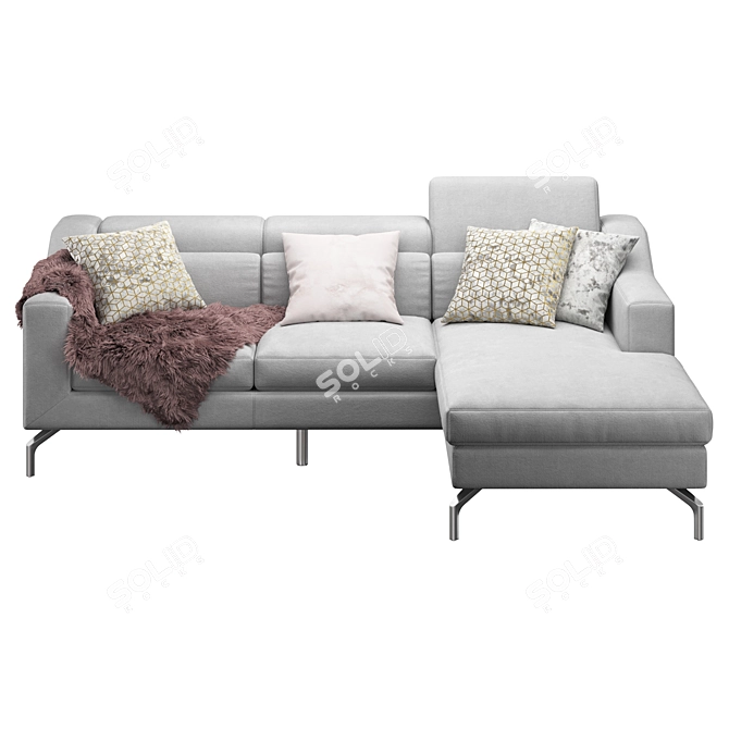 Stylish Corner Sofa in 2K Textures 3D model image 7
