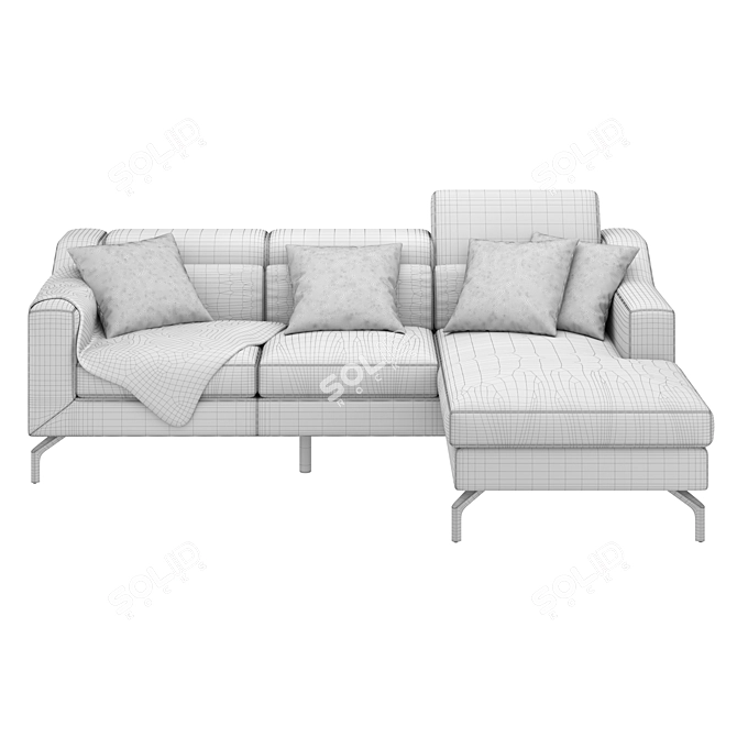 Stylish Corner Sofa in 2K Textures 3D model image 11