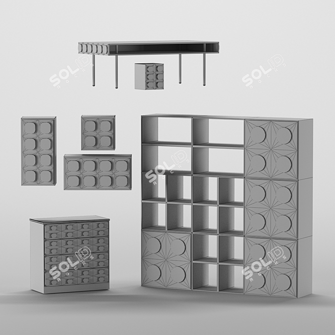 Lego-inspired Nursery Furniture 3D model image 2