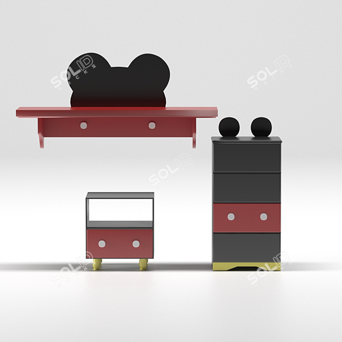 Mickey Mouse Nursery Furniture Set 3D model image 4