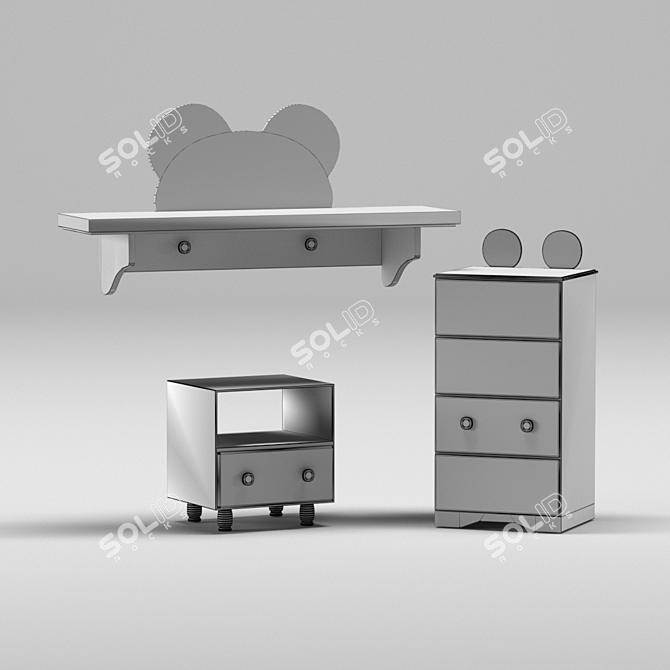 Mickey Mouse Nursery Furniture Set 3D model image 6