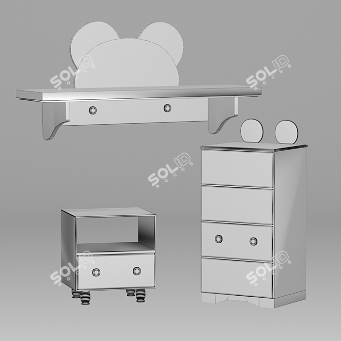 Mickey Mouse Nursery Furniture Set 3D model image 11