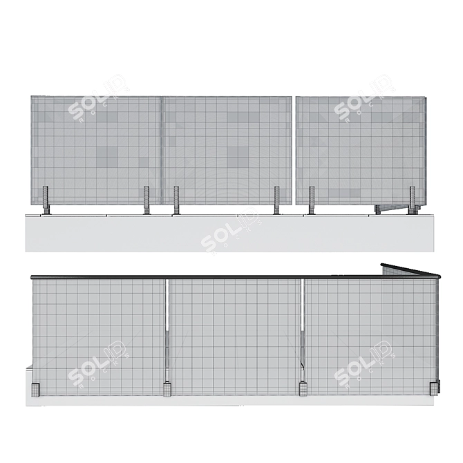 Versatile Outdoor & Indoor Railing 3D model image 2