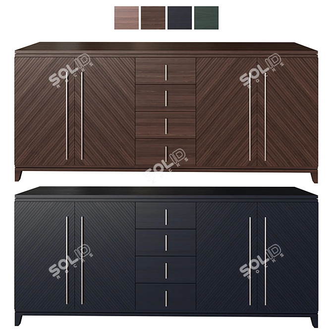 Modern Gas Hood Sideboard with Sink-Stove 3D model image 2