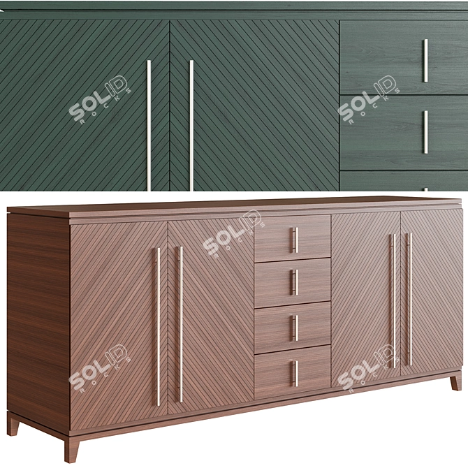 Modern Gas Hood Sideboard with Sink-Stove 3D model image 3