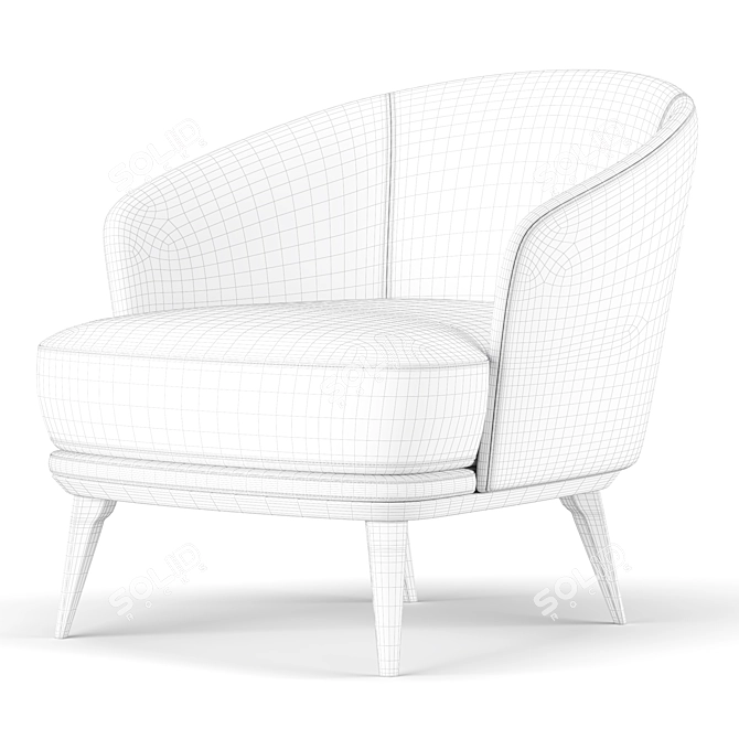 Elegant Amy Armchair 3D model image 4